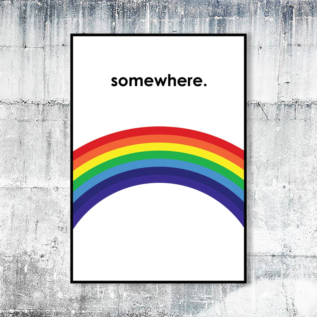 Typo-gra-phy SOMEWHERE - Contemporary Poster Print