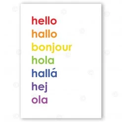 Typo-gra-phy HELLO - Contemporary Cool Paper Aluminium Poster Print Art For The Home