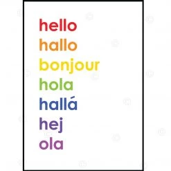 Typo-gra-phy HELLO - Contemporary Cool Paper Aluminium Poster Print Art For The Home