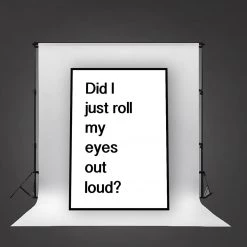 Typo-gra-phy DID I JUST ROLL MY EYES OUT LOUD - Contemporary Cool Paper Aluminium Poster Print Art For The Home