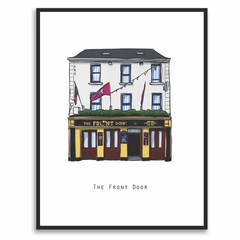 Cowfield Design Irish Pub Prints The FRONT DOOR - Galway Pub Print - Made In Ireland