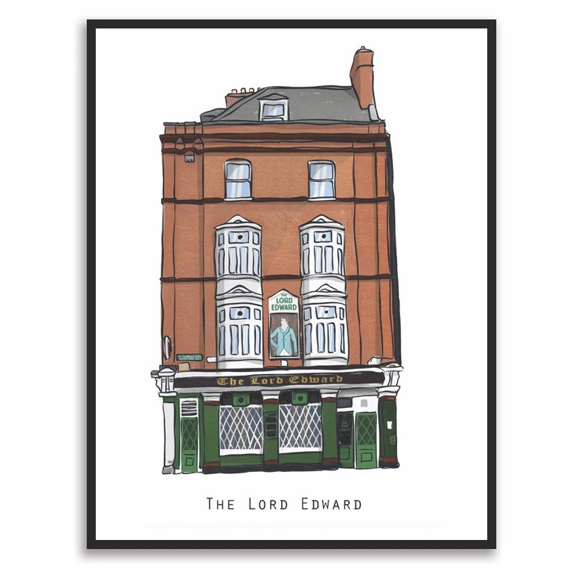 Cowfield Design The LORD EDWARD - Dublin Pub Print - Made In Ireland Irish Pub Prints