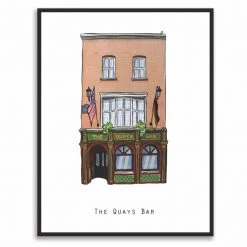 Cowfield Design The QUAYS BAR - Dublin Pub Print - Made In Ireland Irish Pub Prints