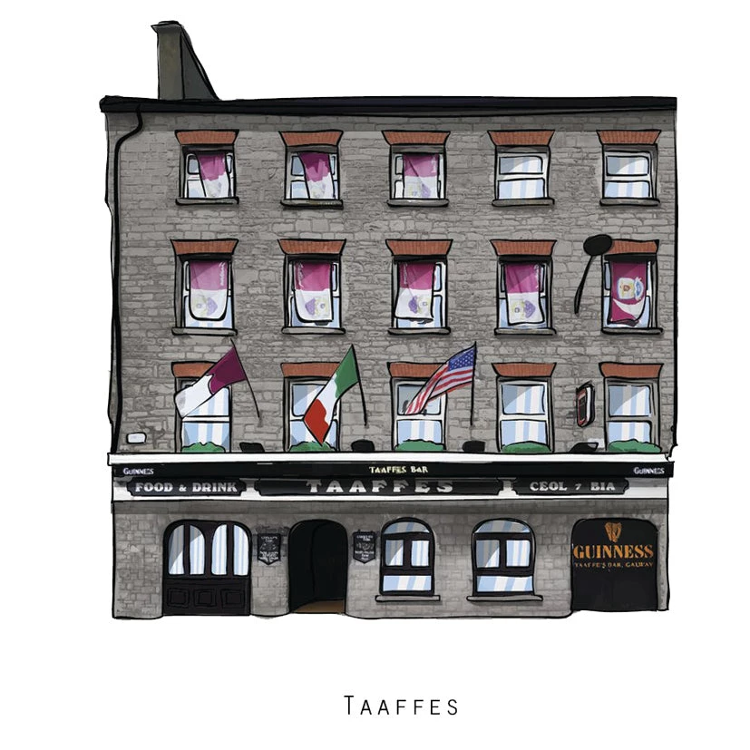 Cowfield Design Irish Pub Prints TAAFFES - Galway Pub Print - Made In Ireland