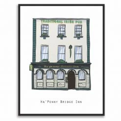 Cowfield Design HA’PENNY BRIDGE INN - Dublin Pub Print - Made In Ireland
