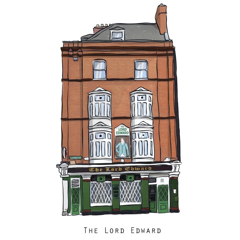 Cowfield Design The LORD EDWARD - Dublin Pub Print - Made In Ireland Irish Pub Prints
