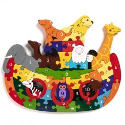 Wooden Jigsaw Puzzles NOAH'S ARK - Wooden Alphabet Jigsaw Puzzle
