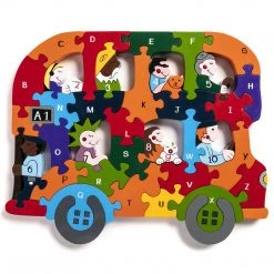 Wooden Jigsaw Puzzles BUS - Wooden Alphabet Jigsaw Puzzle