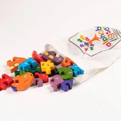 DINOSAUR - Wooden Alphabet Jigsaw Puzzle Alphabet Jigsaws