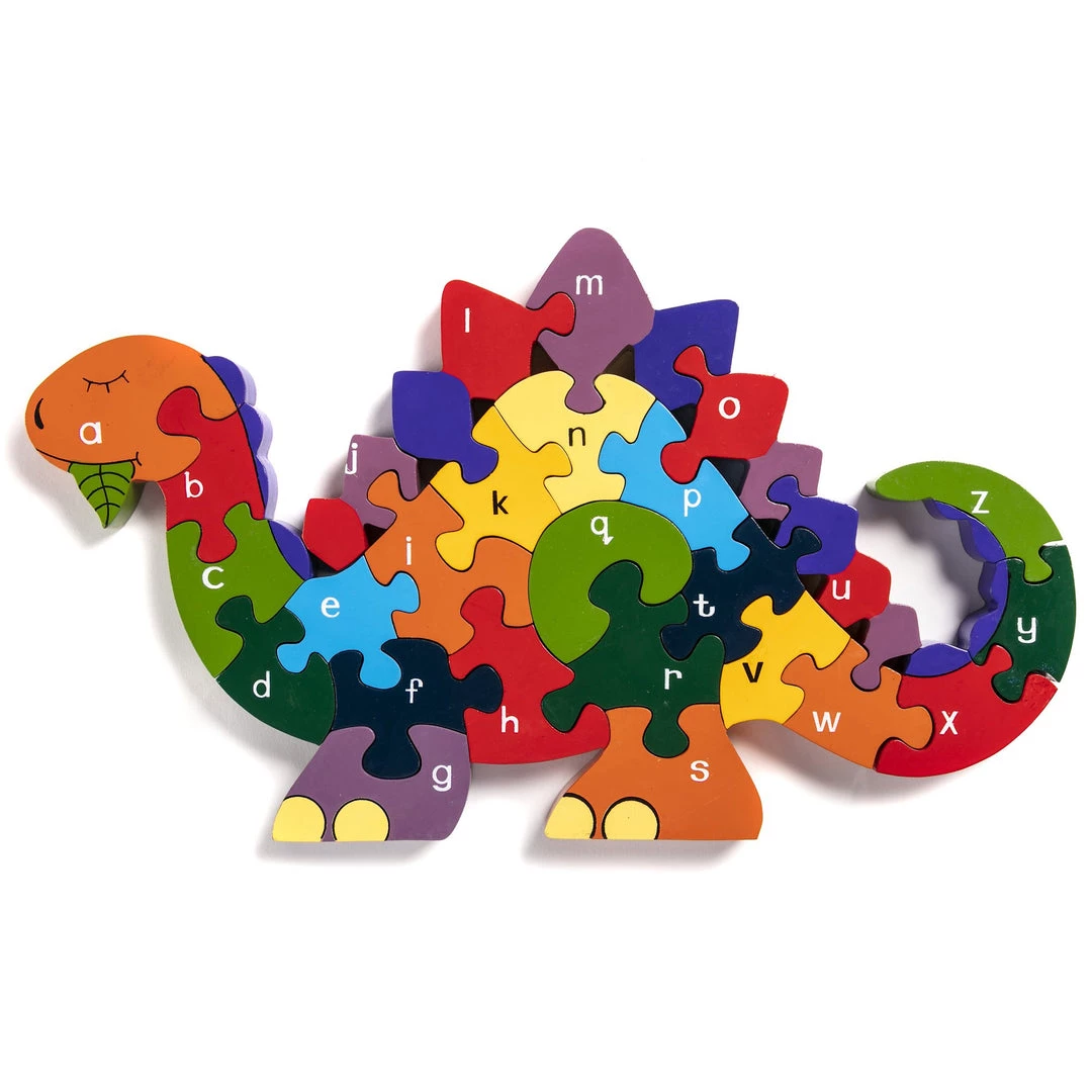 DINOSAUR - Wooden Alphabet Jigsaw Puzzle Alphabet Jigsaws