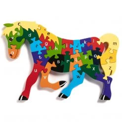 Wooden Jigsaw Puzzles HORSE - Wooden Alphabet Jigsaw Puzzle