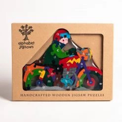 Wooden Jigsaw Puzzles MOTORBIKE - Wooden Alphabet Jigsaw Puzzle