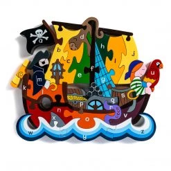 PIRATE SHIP - Wooden Alphabet Jigsaw Puzzle Wooden Jigsaw Puzzles