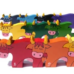 Alphabet Jigsaw COW ROW - Wooden Number Jigsaw Puzzle