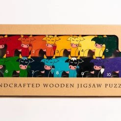 Alphabet Jigsaw COW ROW - Wooden Number Jigsaw Puzzle