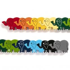 Alphabet Jigsaw ELEPHANT ROW - Wooden Number Jigsaw Puzzle Wooden Jigsaw Puzzles