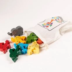 Alphabet Jigsaw ELEPHANT ROW - Wooden Number Jigsaw Puzzle Wooden Jigsaw Puzzles