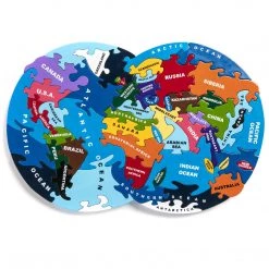 Alphabet Jigsaw Wooden Jigsaw Puzzles MAP OF WORLD - Wooden Jigsaw Puzzle