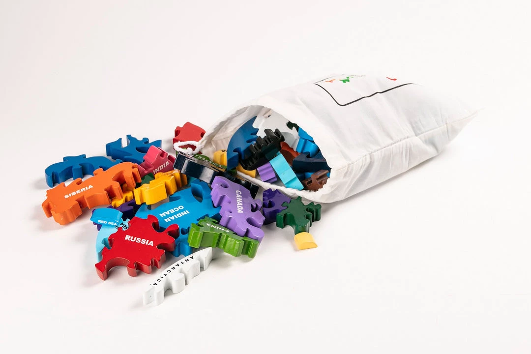 Alphabet Jigsaw Wooden Jigsaw Puzzles MAP OF WORLD - Wooden Jigsaw Puzzle