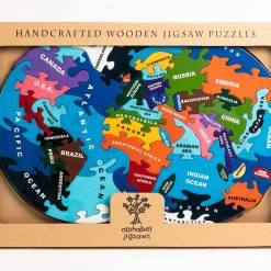 Alphabet Jigsaw Wooden Jigsaw Puzzles MAP OF WORLD - Wooden Jigsaw Puzzle