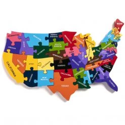 Alphabet Jigsaw Wooden Jigsaw Puzzles MAP OF THE USA - Wooden Jigsaw Puzzle
