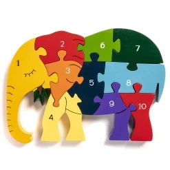 Alphabet Jigsaw ELEPHANT - Wooden Number Jigsaw Puzzle