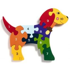 Alphabet Jigsaw DOG - Wooden Number Jigsaw Puzzle Wooden Jigsaw Puzzles