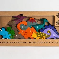 Alphabet Jigsaw Wooden Jigsaw Puzzles DINO ROW - Wooden Number Jigsaw Puzzle