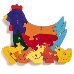 Alphabet Jigsaw HEN - Wooden Number Jigsaw Puzzle