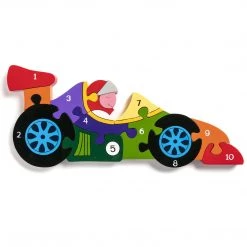 Alphabet Jigsaw RACING CAR - Wooden Number Jigsaw Puzzle