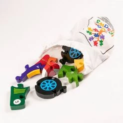 Alphabet Jigsaw RACING CAR - Wooden Number Jigsaw Puzzle