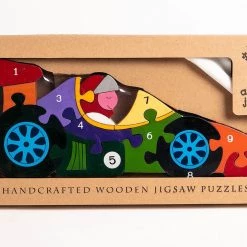 Alphabet Jigsaw RACING CAR - Wooden Number Jigsaw Puzzle