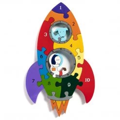 Alphabet Jigsaw ROCKET - Wooden Number Jigsaw Puzzle Wooden Jigsaw Puzzles