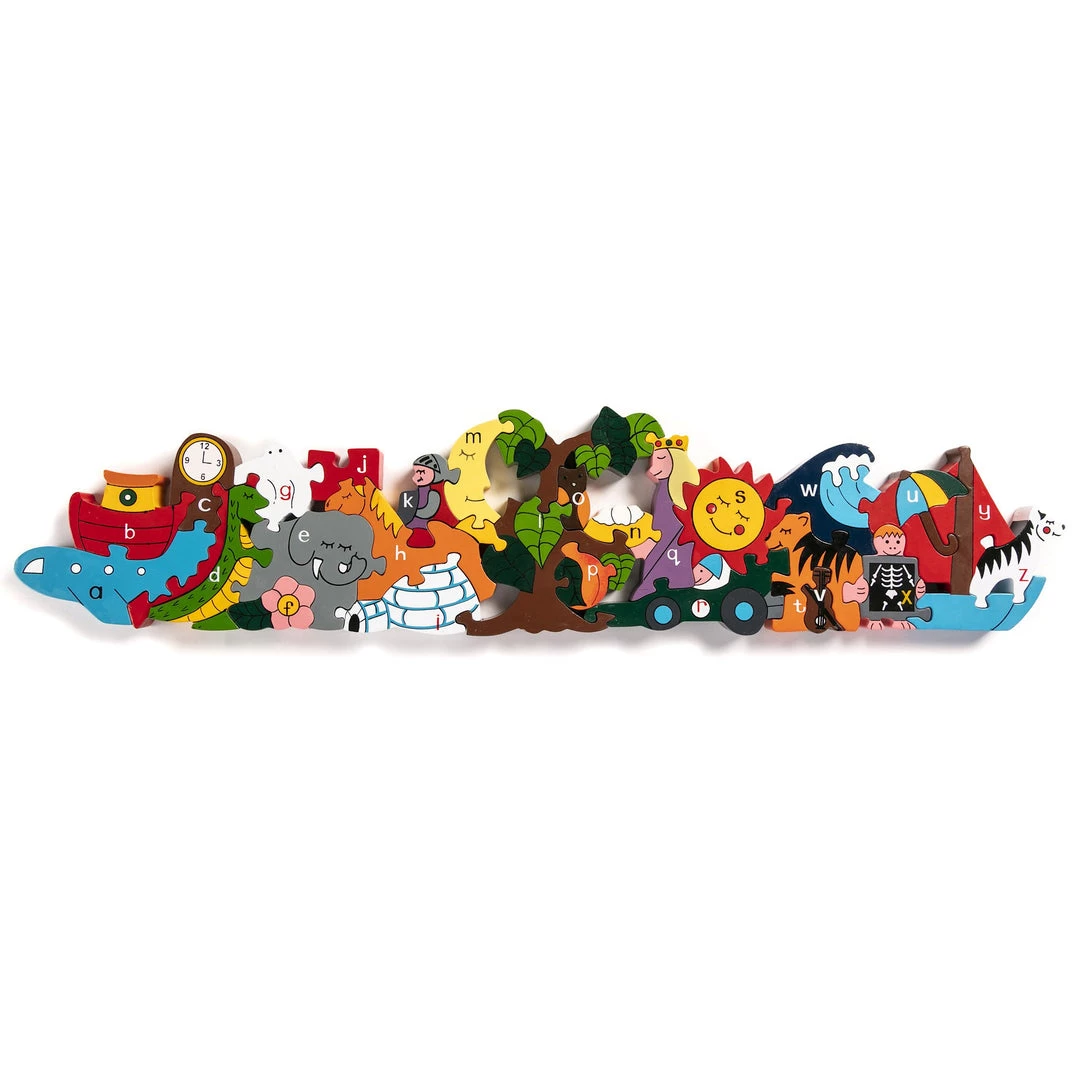 Wooden Jigsaw Puzzles SUN & MOON - Wooden Alphabet Jigsaw Puzzle
