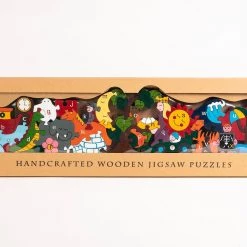Wooden Jigsaw Puzzles SUN & MOON - Wooden Alphabet Jigsaw Puzzle