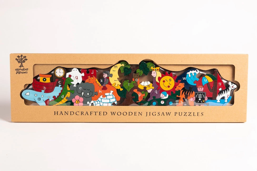 Wooden Jigsaw Puzzles SUN & MOON - Wooden Alphabet Jigsaw Puzzle