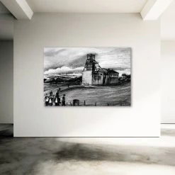 Stephen Farnan Studio Places BARNSLEY PITHEAD - Iconic Scene Of Miners Leaving The Barnsley Colliery By Stephen Farnan