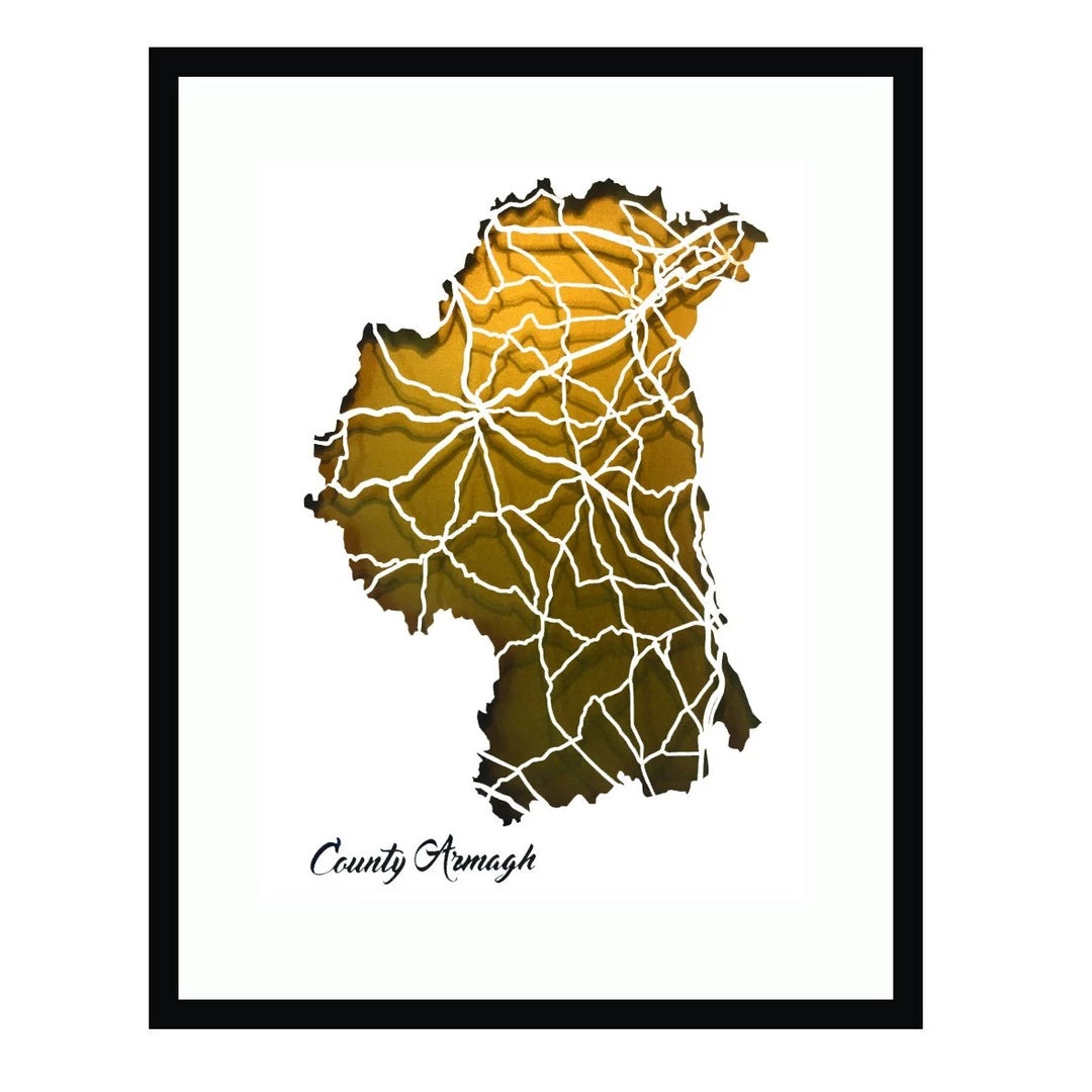 BB Papercuts ARMAGH - Papercut Map - Designed Imagined Made In Ireland Places