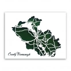 BB Papercuts County FERMANAGH - Papercut Map - Designed Imagined Made In Ireland Places