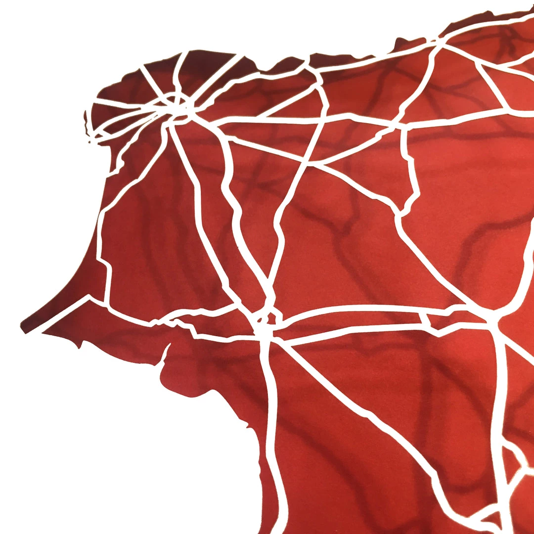 BB Papercuts Places County DERRY - Papercut Map - Designed Imagined Made In Ireland