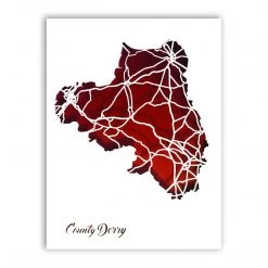 BB Papercuts Places County DERRY - Papercut Map - Designed Imagined Made In Ireland