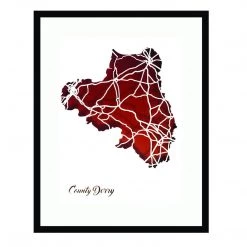 BB Papercuts Places County DERRY - Papercut Map - Designed Imagined Made In Ireland