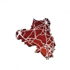 BB Papercuts Places County DERRY - Papercut Map - Designed Imagined Made In Ireland