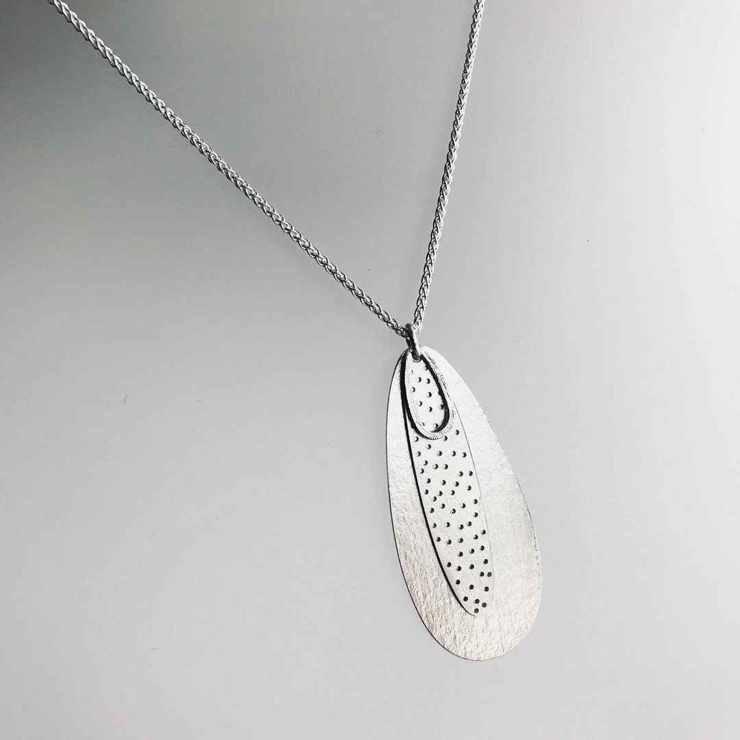 Berina Kelly All Jewellery Layered Oblong Leaf Pendant - Shore Collection, Made In Ireland