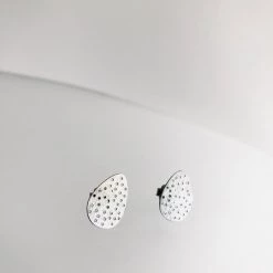 Berina Kelly Leaf Stud Earrings Sterling Silver - Shore Collection, Made In Ireland