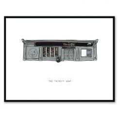 Cowfield Design The THIRSTY GOAT - Belfast Pub Print - Made In Ireland Irish Pub Prints