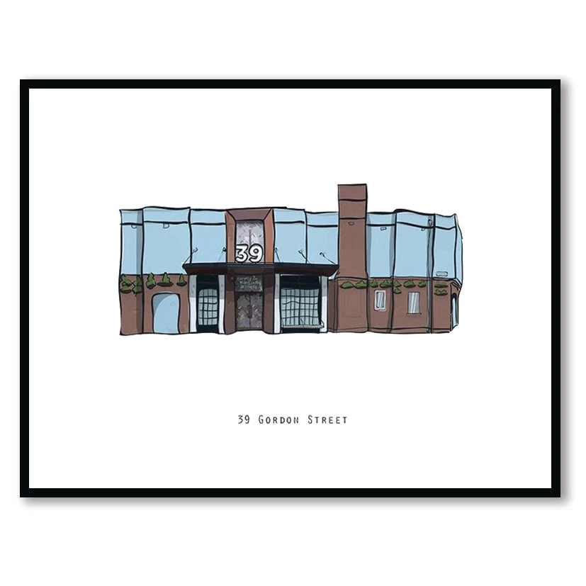 Cowfield Design Irish Pub Prints 39 GORDON STREET - Belfast Pub Print - Made In Ireland