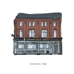 Cowfield Design COSGROVE BAR - Belfast Pub Print - Made In Ireland