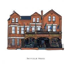 Cowfield Design Irish Pub Prints HATFIELD HOUSE - Belfast Pub Print - Made In Ireland