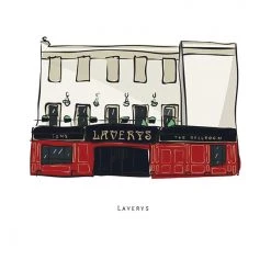 Cowfield Design LAVERYS - Belfast Pub Print - Made In Ireland Irish Pub Prints